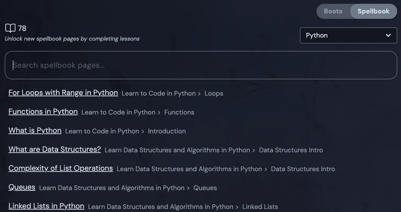 new bootdev spellbook ui