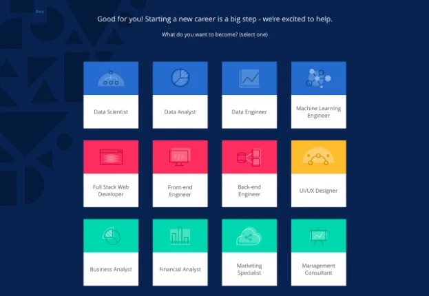 The career choice window is shown